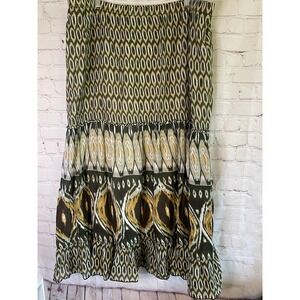 Khakis & Co Women maxi multicolored‎ Skirt Size M Pull On Pleated